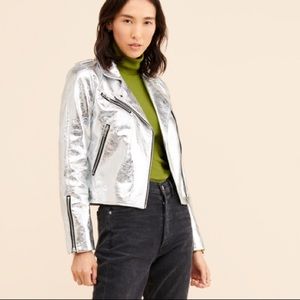 Sen Silver Faux Leather Moto M/L